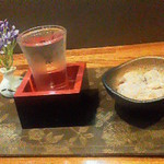 居酒屋 旬花 - 地酒とお通し（イカの粕漬）('12.11)