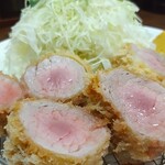 熟成豚 かわむら - ヒレかつ@210g アップで♪