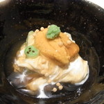 神保町 傳 - 小鉢　枝豆豆腐　生湯葉　雲丹