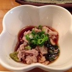 龍寿し - H24.11  サービスのトロのゆがき（柚胡椒添え）