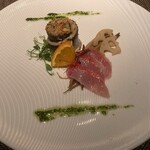 コグスダイニングカグラザカ - サンマのベッカフィーコと金目鯛のカルパッチョ