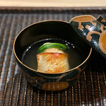 Ginza Mizuno - マナガツオの西京焼き 海老真薯のお椀