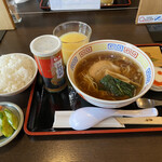 食べ処 高峰 - 中華そばモーニングと白ご飯