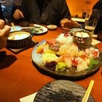 みつけ - お刺身。　半分以上は、僕が、頂きました。ww