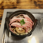 石段うどん - もち豚鍋うどん(1,400円)