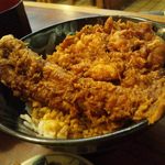 天麩羅 たけなわ - 3色かき揚げ丼に穴子プラス　アップ