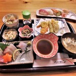 Chiisanawafuurestauran shoufuku - 寿司膳（寿司・天ぷら・刺身・小鉢・汁）￥1,500