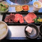 Ushinari - おススメ焼き肉３点盛りランチ 150ｇ