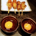 炭火ダイニング　いさまる - 月見つくねとたれ皮