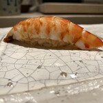 島津 - 珍しく蒸しエビ　これはやはりどこで食べても感動はしないなぁ