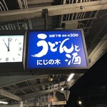 うどん＆ Bar にじの木 - 駅の看板