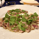 名前のないイタリア料理店 - 〇鬼北町産雉のティエーピド、タプナードソースで様（3000円）