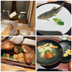 馳走 啐啄一十  - 子持ち鮎に松茸と虎魚のお吸い物♪