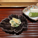 銀座 嘉祥 - 柿と銀杏の白あえ　しっかりした地で、これは家では作れない