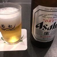 鰻 若松 - まずはビールで（中瓶650円）