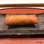 御料理 寺沢 - 菱蟹と香茸の春巻