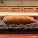 御料理 寺沢 - 菱蟹と香茸の春巻