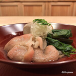 御料理 寺沢 - 北上牛と二子里芋とﾂﾙﾑﾗｻｷの炊合せ