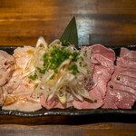 豚小家 - 2021.10 もつ刺し 5点盛り（1,320円）りんげる、がつ、はらみ、たん、はつ