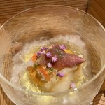 銀座 しのはら - 北寄貝 車海老 雲丹 すり流し