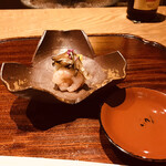 ごだん 宮ざわ - 2021年10月 先付け　原木舞茸　海老と柚子甘露煮