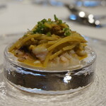 ウシマル - イセエビ海老味噌のフェデリーニ 天然ホウキ茸