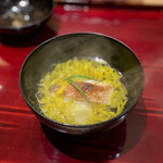 銀座 しのはら - 甘鯛と栗の菊花椀
      ・鱧の油通しのお造り