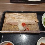 Yakiniku Toraji - サムギョプサル定食（ご飯大盛り+100円）1450円　脂身美味しい