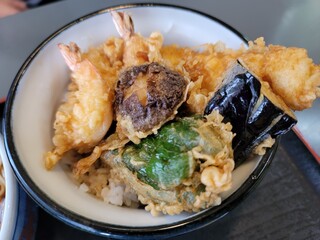 Sobadokoro Hashimoto - ミニ天丼セット(1100円)　天丼