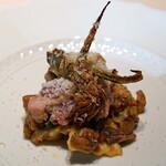 Fogliolina della Porta Fortuna - 第一道菜（山鹌鹑填馅意大利面）