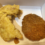 丸亀製麺 - かしわ天とメンチカツ