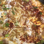 麺飯食堂 龍 - 挽肉と玉子のピリ辛にんにくラーメン　アップ