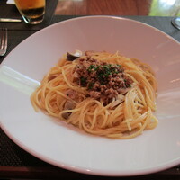 ダイニング 流 - 鴨挽肉と茸のパスタ
