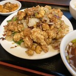 香港 美味楼 - 四川風鶏肉炒め定食