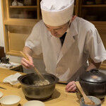 温石 - 土鍋で舞茸をじゅうじゅう♬