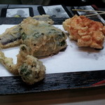 天すけ - 玉子ランチ（ブロッコリー・ピーマン・茄子の天ぷらと海老のかき揚げ）