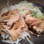 和食れすとらん 天狗 - 豚肉の生姜焼きと鳥唐ごまポン酢