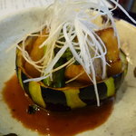 日本料理 花座 - ☆茄子ステーキ…胡麻みそ＆ホタテ＆アスパラ☆