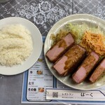 レストランばーく - ハムカツ(4枚)定食900円