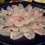 舞桜 - しゃぶしゃぶ用の薄造りのクエ