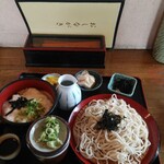 そば正 - とろろめし定食ご飯大盛り（ざるそば）