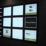 Hamo Tennen Fugu Ginza Fukuwa - ビル入り口の看板