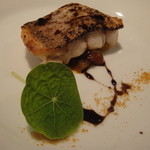 甘鯛のポワレとカポナータソース、唐墨粉末添え