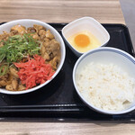 Yoshinoya - スタミナ超特盛丼、追い飯付き。