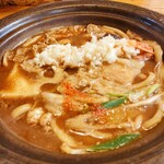 もり蔵 - 熱々味噌煮込みうどん！海老天と餅入りです