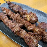 蘭州拉麺店 火焔山 - 串２種３本。