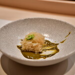 八重洲 鮨 海味 - 蒸し鮑 w/肝ソース