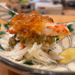 日本ばし さく間 - カニ身にカニみそカニ身とジュレをトッピング！