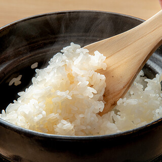 The rice is ["Carefully Selected Tsuyahime" from Yamagata Prefecture]