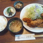 とんかつと和食 わかさ - かきフライ定食1,300円